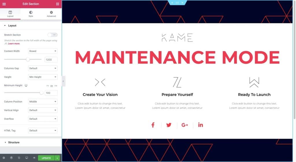 Customize Maintenance Mode Page