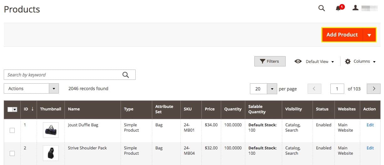 How to add new products in Magento.