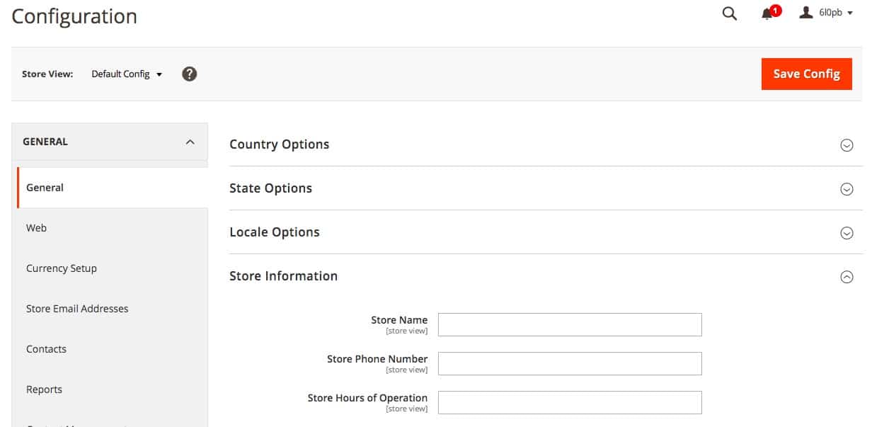 How to configure store settings in Magento.