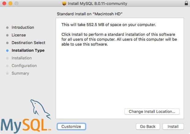 Install MySQL Mac