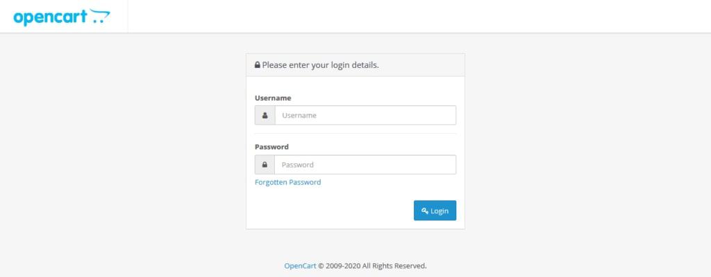 opencart admin login