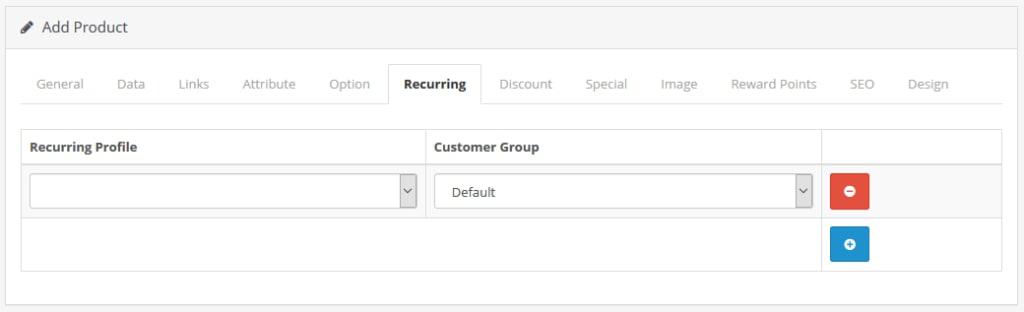 product recurring profiles