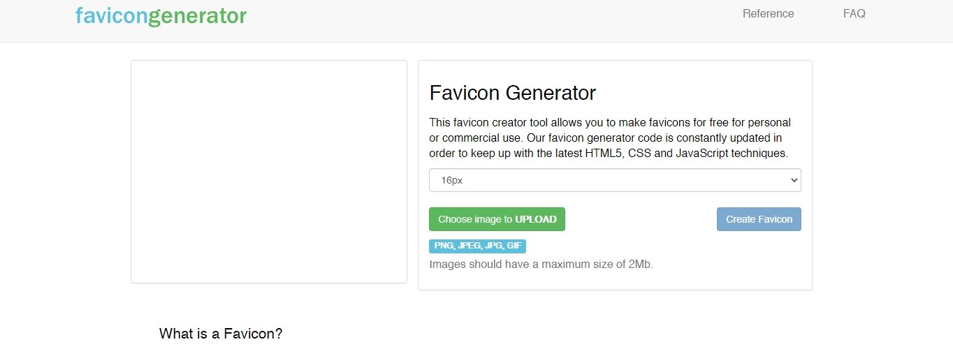 A free favicon generator option.