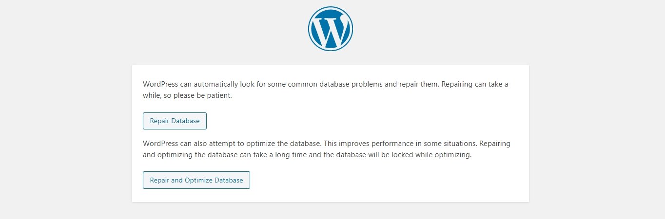 WordPress database repair
