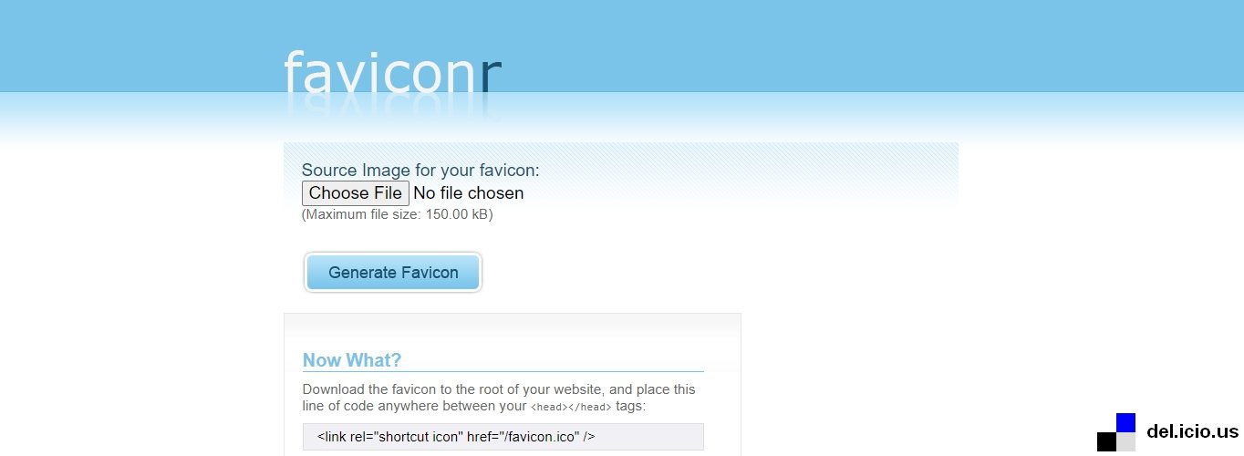 You can make a favicon icon with Faviconr's free favicon generator.