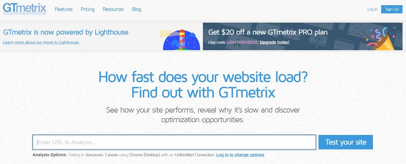 gtmetrix speed testing tools helps speed up website