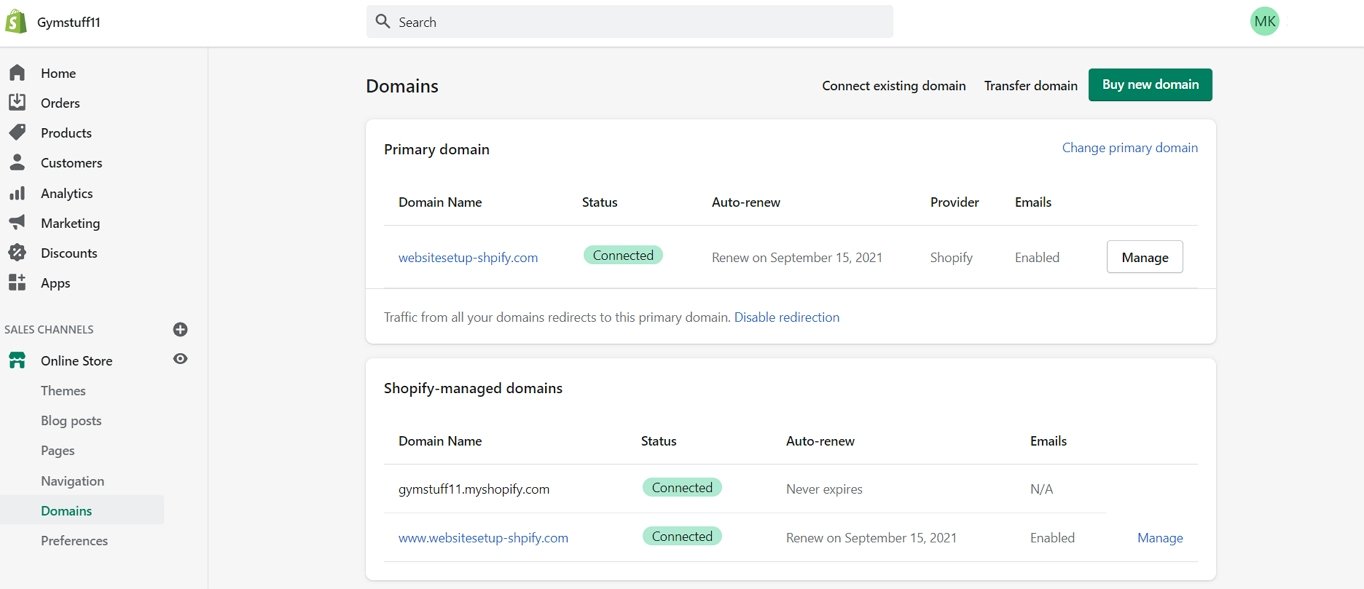adding custom domains on shopify