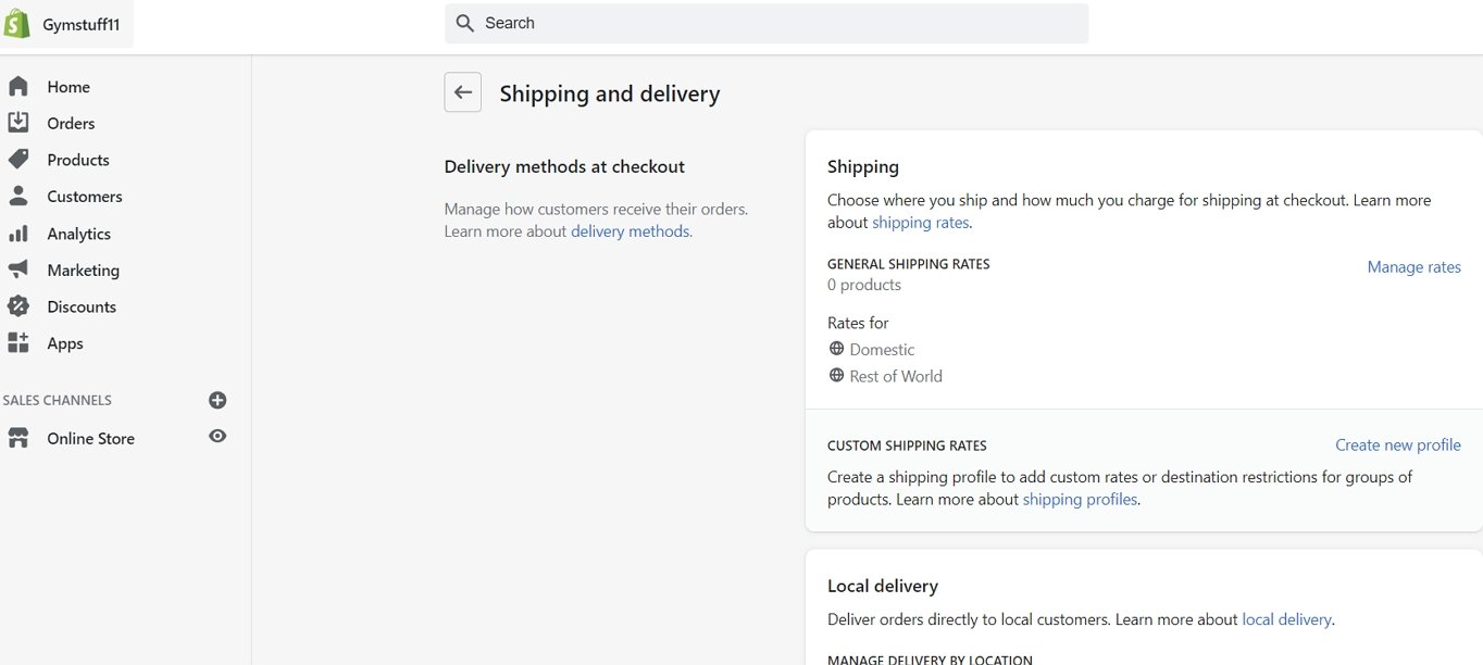 shopify shipping and delivery