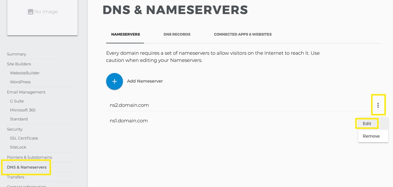 The “DNS & Nameservers” page.
