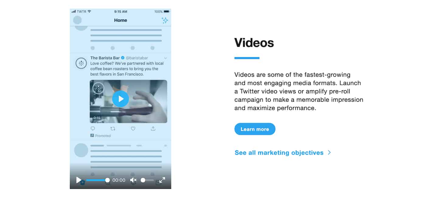 Twitter video ad example