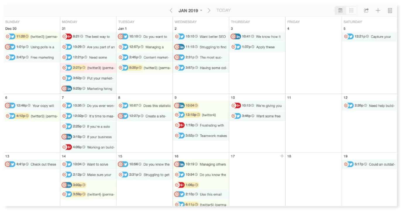 Content calendar by CoSchedule