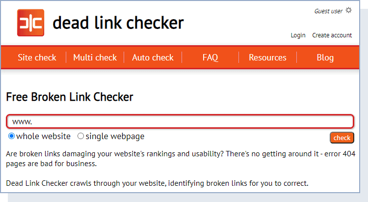 dead link checker tool