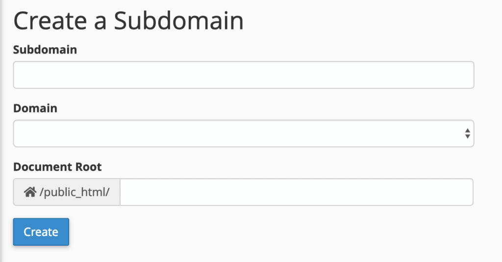 subdomain form