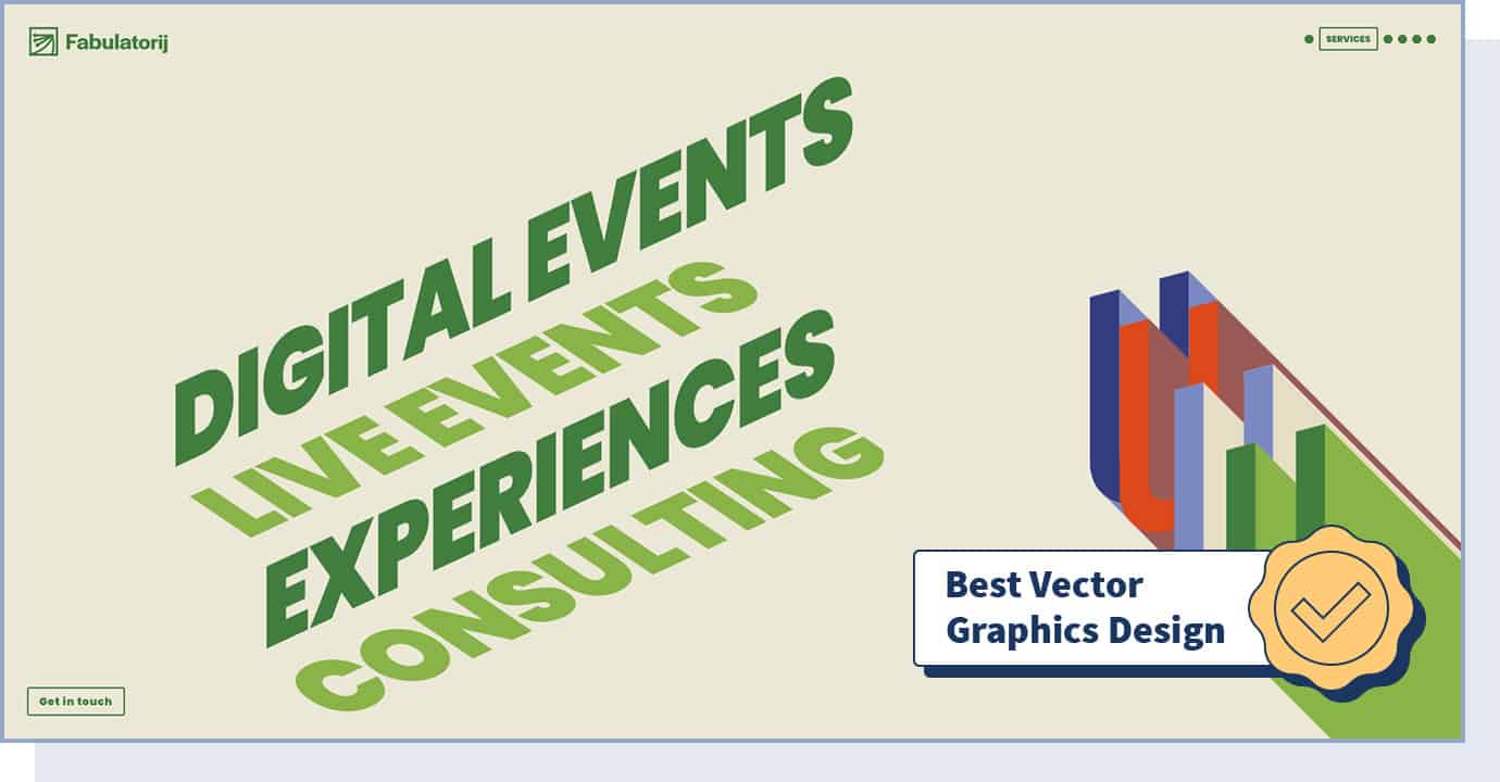 Fabulatorij website with badge that says "best vector graphics design"