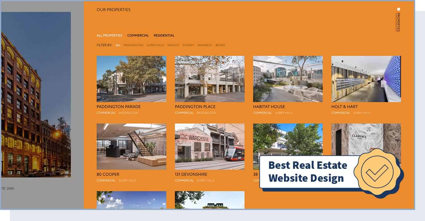 April Group website with badge that says "best real estate website design"