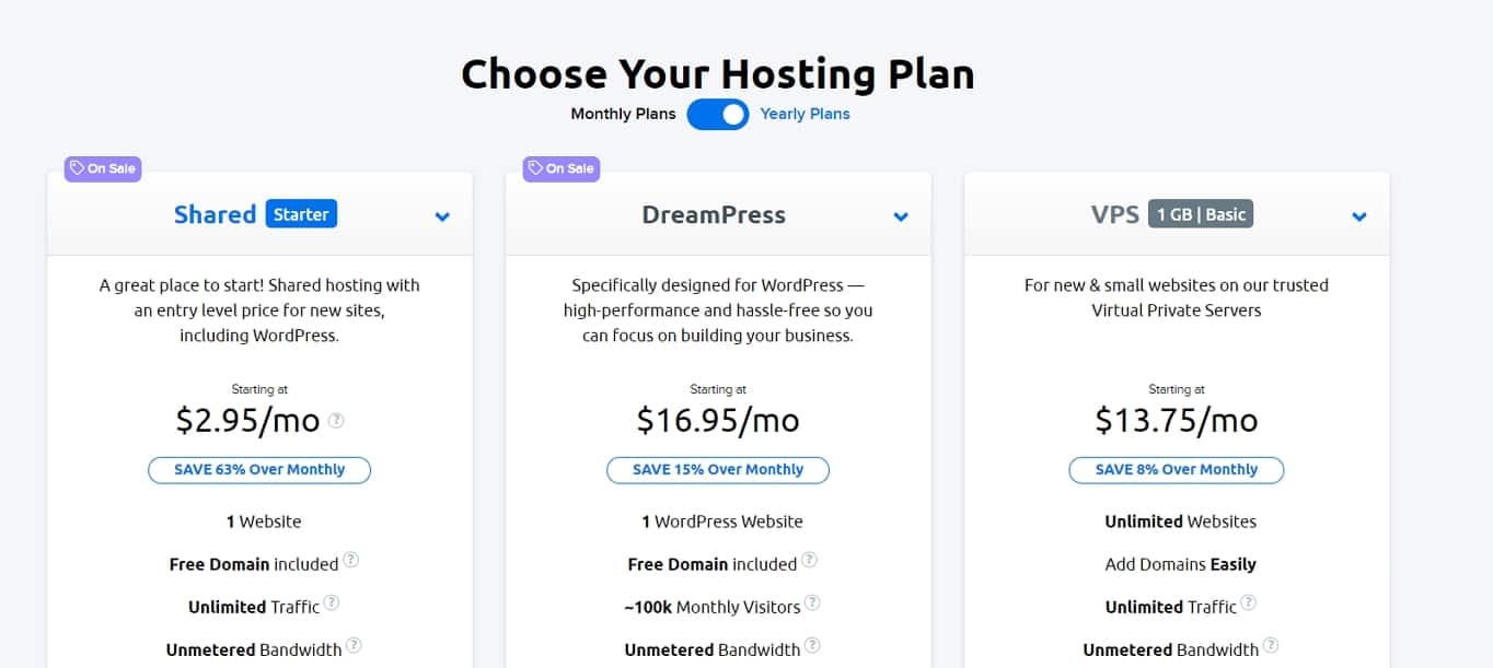 choose your hosting plan