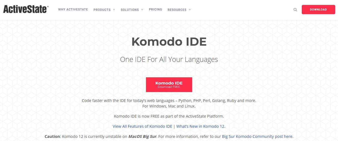 komodo IDE website