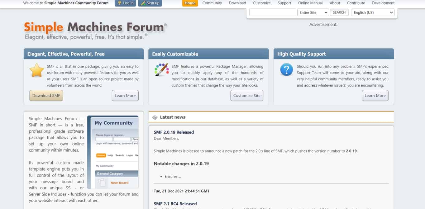 The SImple Machines Forum website: The forum software best suited for those on a budget.