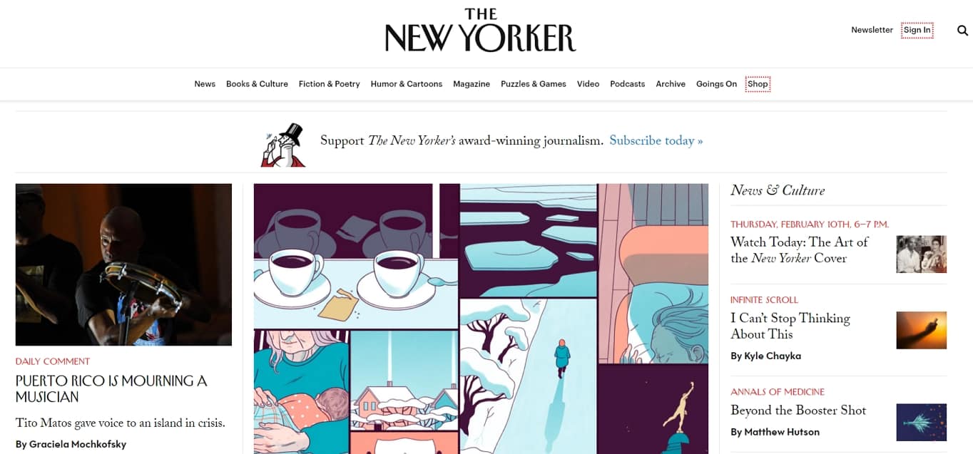 The New Yorker website.