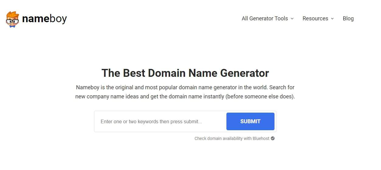 Nameboy is one of the best domain name generators for gathering ideas.