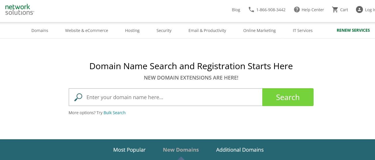 Network Solutions is the best domain name generator for finding deals.