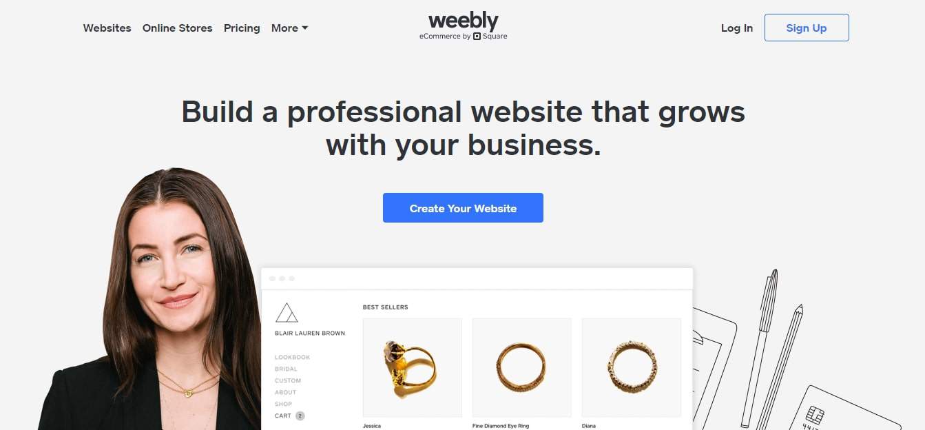 Weebly is the best e-commerce platform for brand-new small businesses.