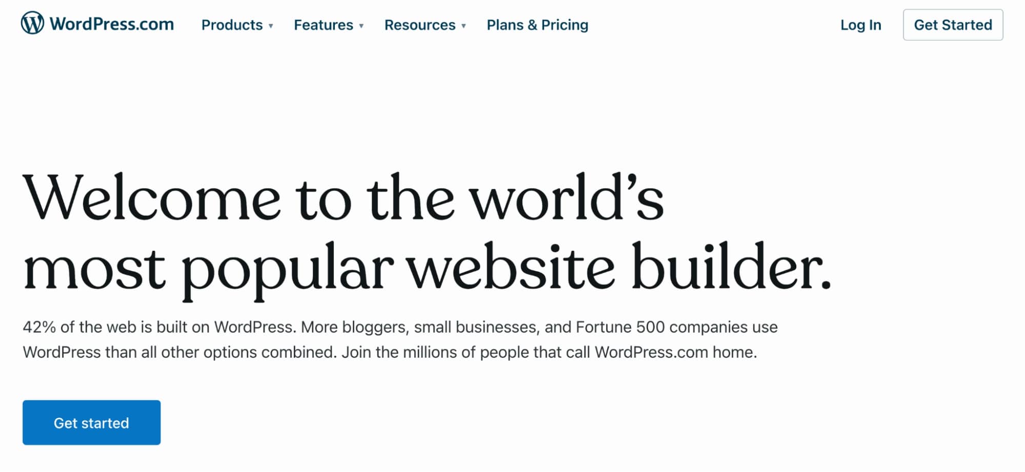 WordPress.com homepage.