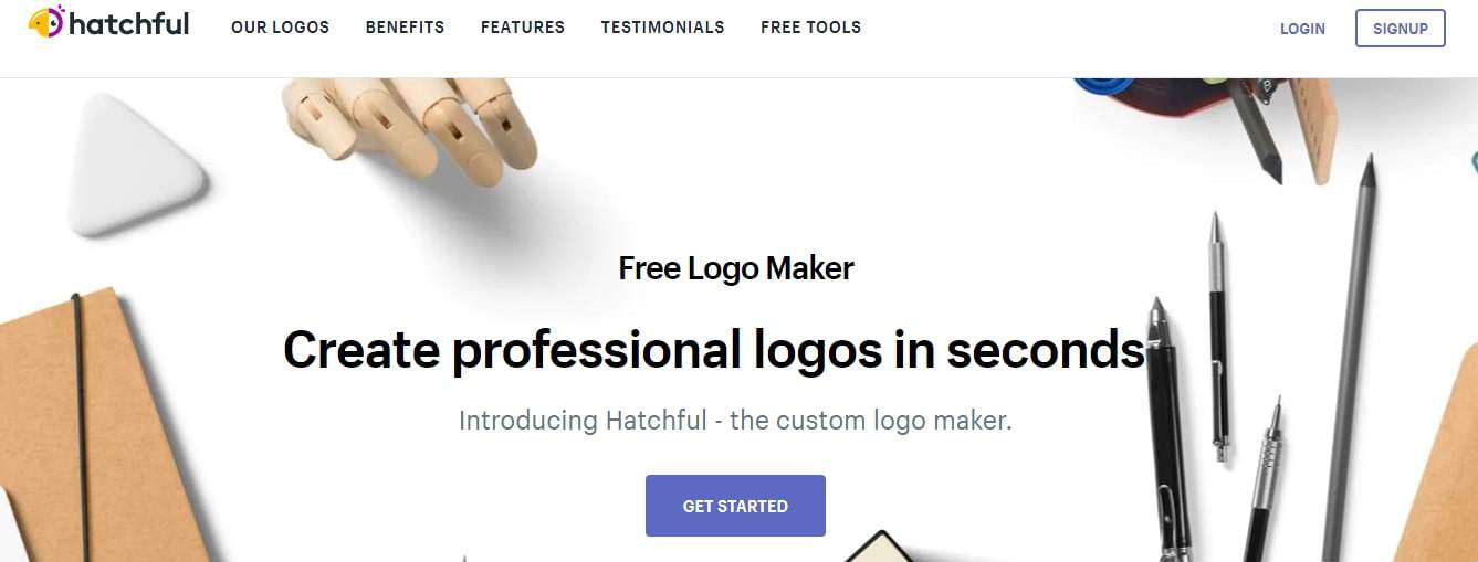 Hatchful by Shopify’s online logo maker start page.
