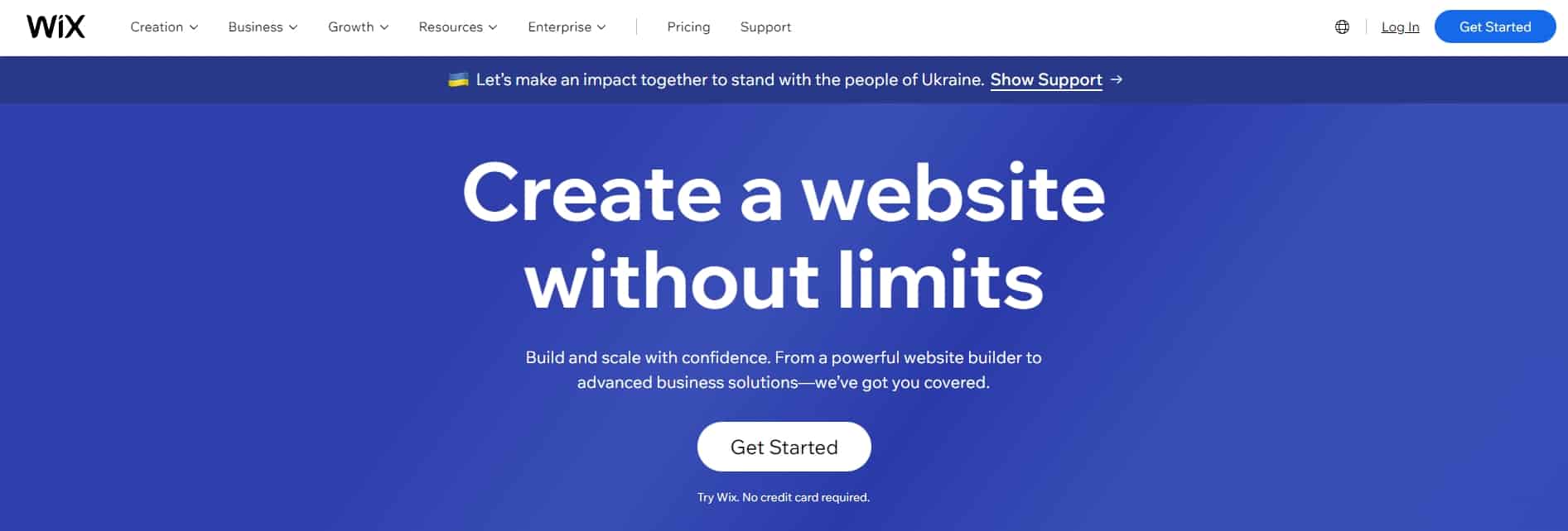 Wix ai website builder homepage