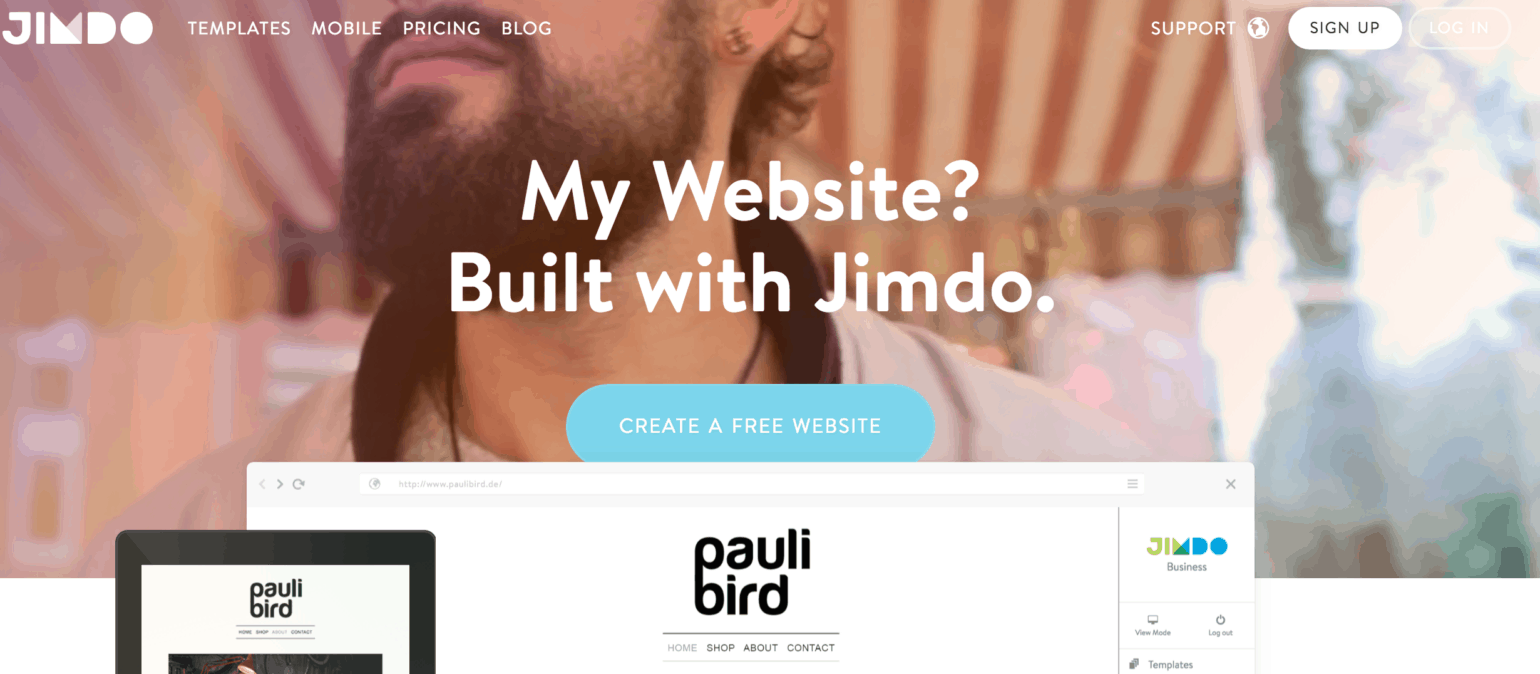 Jimdo website builder