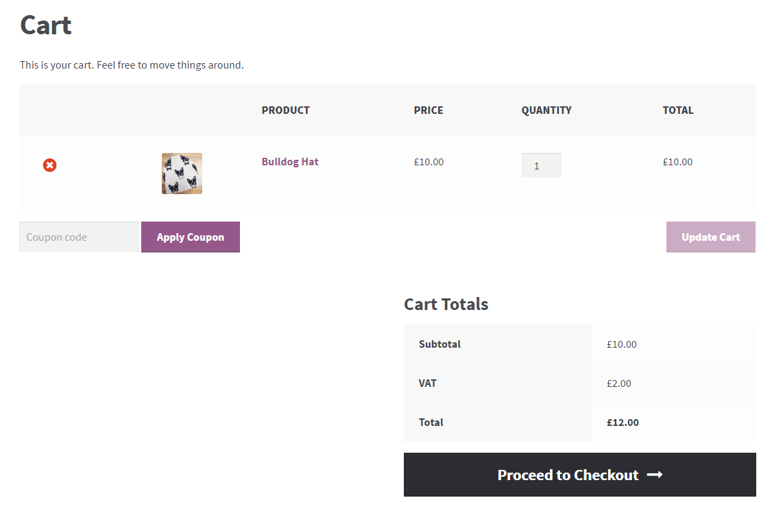 woocommerce cart