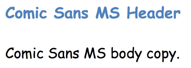 Web Safe Font - Comic Sans MS