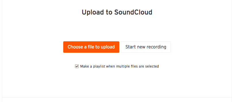 Upload audio file to soundcloud