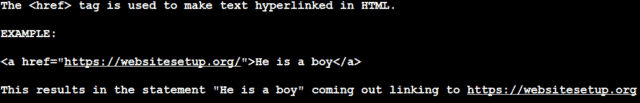 making text hyperlinked in html
