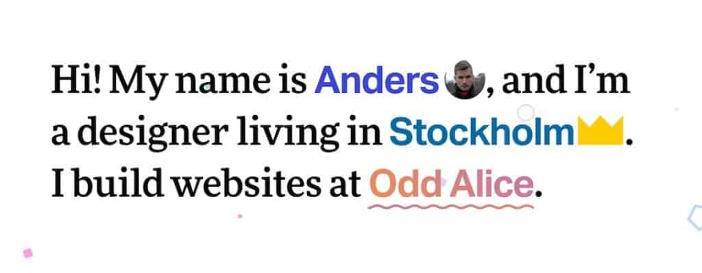 Anders Noren exempel på hur man gör en portfolio