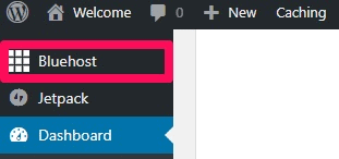 Bluehost WordPress dashboard control panel