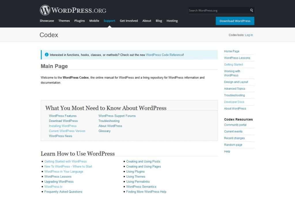 wordpress codex