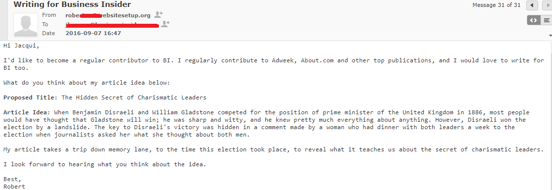 Business Insider guest post pitch