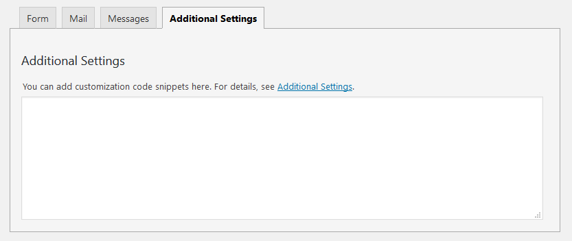 contact form 7 additional settings