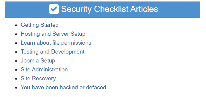 joomla security checklist