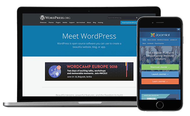 cms platforms wordpress joomla