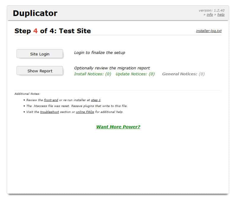  étape de déploiement du duplicateur 4