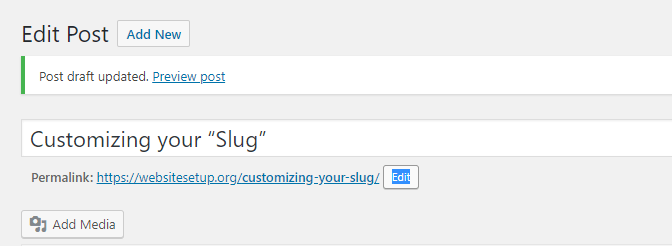 customizing your slug