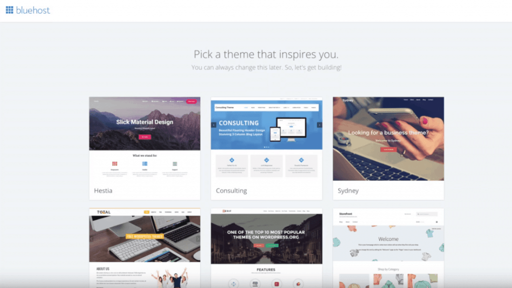 Bluehost Theme Picker