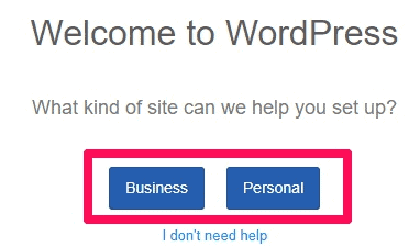 WordPress Website Type Option