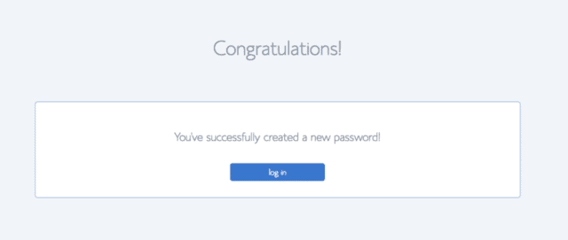Bluehost Password Creation Success