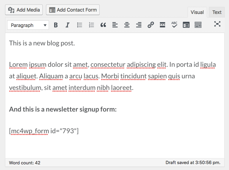 add form under a post