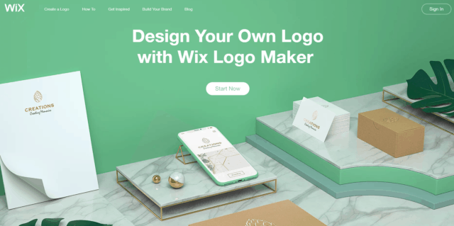 Wix logo maker homepage