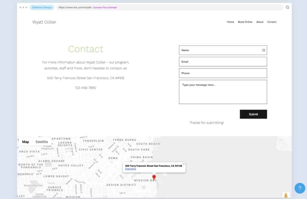 contact page