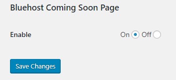 Bluehost coming soon feature